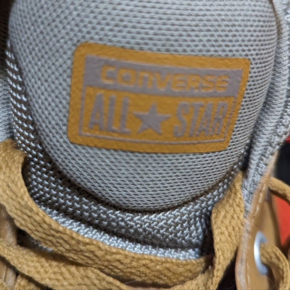 Converse All Stars mids Tan leather Size 10 Rare Shoe - Picture 7 of 10